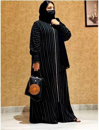 Emaan Outfit Cotton Blend Self Design, Solid Burqa With Hijab