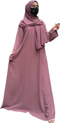 Dubai Collection Nida Matte Solid Burqa With Hijab