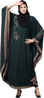 Recnettrends Crepe Solid Abaya With Hijab