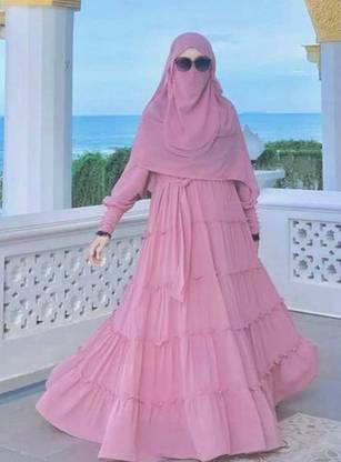 Queen hijab Lace Cotton, Nida Matte Burqa With Hijab