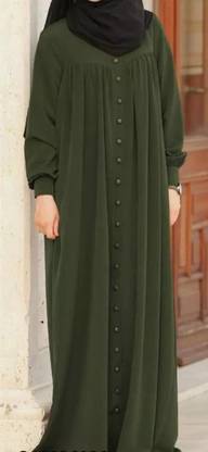 AL Haya Abaya Silk Blend Self Design Abaya With Hijab