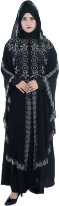 ZOHAN ENTERPRISES Polyester Self Design Abaya With Hijab