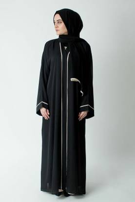 Dubai Collection Nida Matte Self Design Burqa With Hijab