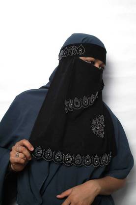 AAROHI ENTERPRISES SHOP Chiffon Self Design Burqa With Hijab
