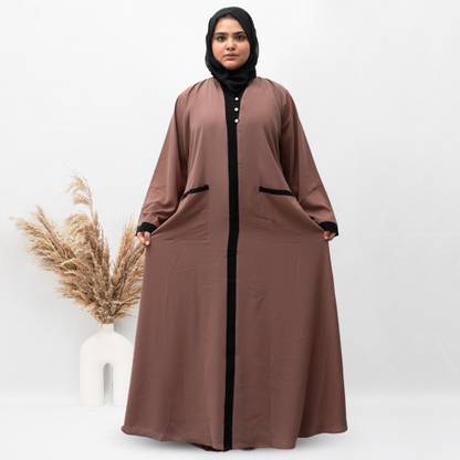 MODEST CITY Crepe Self Design Abaya With Hijab