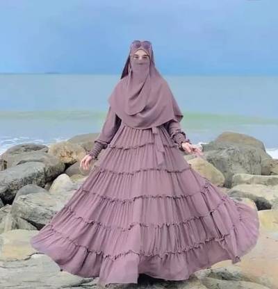 SHIFA Cotton Blend Solid Burqa With Hijab