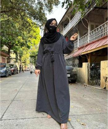 HAYA COLLECTION Polyester Self Design Burqa With Hijab