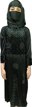 zs cap house Polyester Self Design Burqa With Hijab