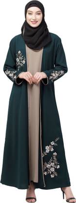 N4N Garments Nida Matte Solid Abaya With Hijab