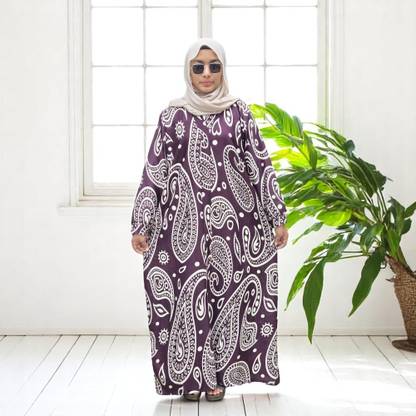 ANBA Cotton Blend Printed Abaya