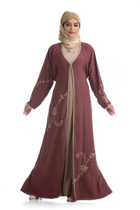The Ocean Export Cotton Blend Solid Abaya With Hijab