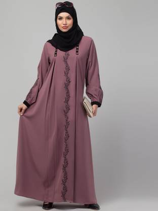 HIZFASON Nida Matte Solid Burqa With Hijab
