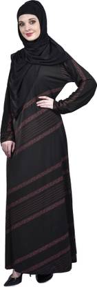 AMBAJI FASHION Polyester Solid Burqa With Hijab