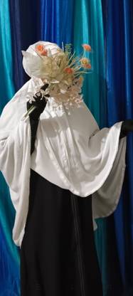 ZAINABCREATION Cotton Blend Self Design Abaya With Hijab