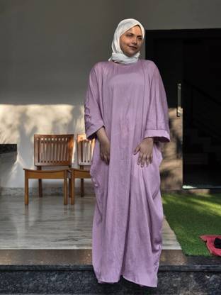 ANBA Cotton Blend Solid Abaya