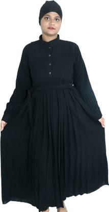 MA ABYA MENUFETURE Cotton Silk Self Design Abaya With Hijab
