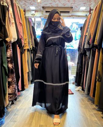 aK collection Women's Burqa Nida Fabric Abaya Burkha Nakab Naqab Best Stylish बुर्का हिज़ाब के साथ