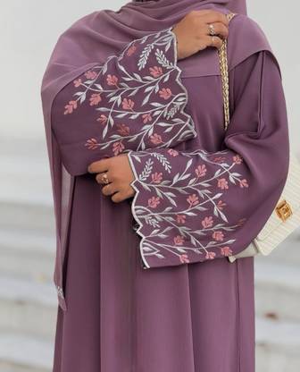 Yasmin Nida Matte Self Design Burqa With Hijab