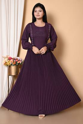 FairyTeller Cotton Blend Self Design Burqa