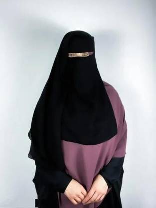 Dhyeyu Chiffon Solid, Self Design Naqab