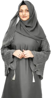 Dhyeyu Cotton Silk Paisley Abaya With Hijab