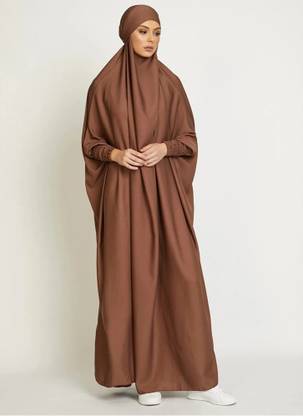 HouseOfCommon Crepe Self Design Abaya With Hijab