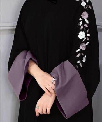 S S Enterprises Polyester Self Design Burqa With Hijab