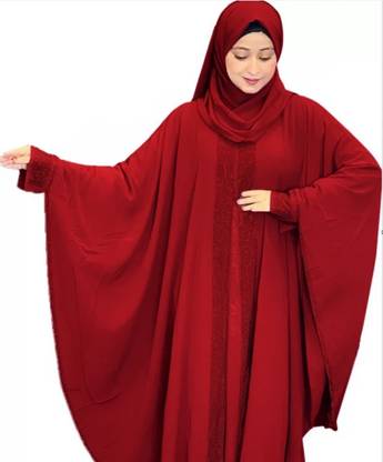 kashaf store Nida Matte Self Design Burqa With Hijab