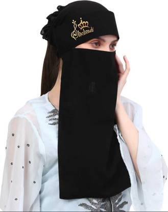 Glamorl Chiffon Solid, Self Design, Graphic Print Naqab