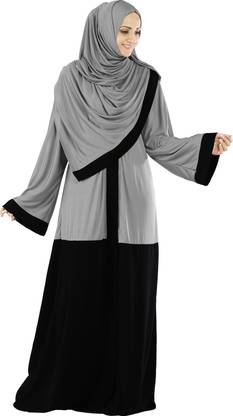 MEHAR Polyester Solid Abaya With Hijab