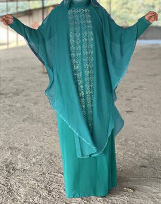 RAZA STORE Polyester Abaya With Hijab