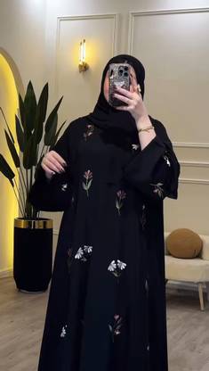 AB Collection Polyester Self Design Burqa With Hijab