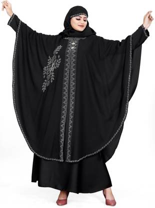 Bhumi fab Nida Matte Solid Burqa With Hijab