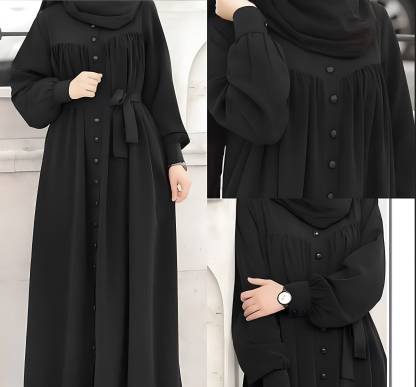 kashaf store Nida Matte Self Design, Solid Burqa With Hijab Price in ...