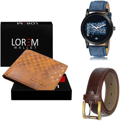 LOREM Belt, Wallet & Watch Combo