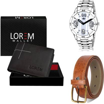 LOREM Belt, Wallet & Watch Combo