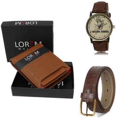 LOREM Belt, Wallet & Watch Combo