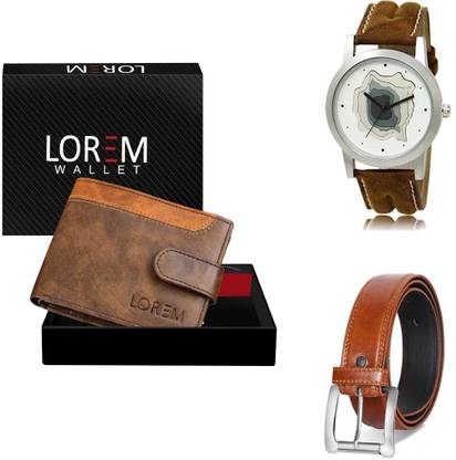 LOREM Belt, Wallet & Watch Combo