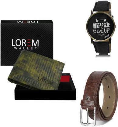 LOREM Belt, Wallet & Watch Combo