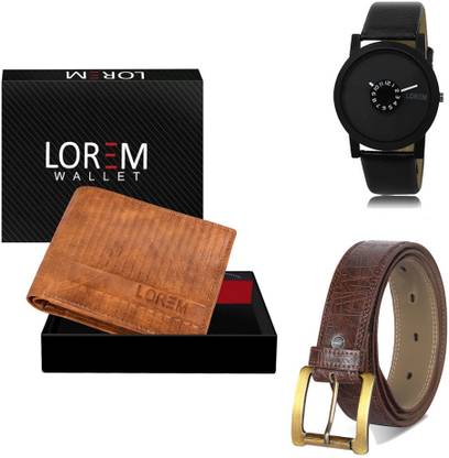 LOREM Belt, Wallet & Watch Combo
