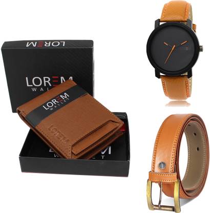LOREM Belt, Wallet & Watch Combo