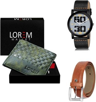 LOREM Belt, Wallet & Watch Combo