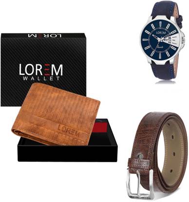 LOREM Belt, Wallet & Watch Combo