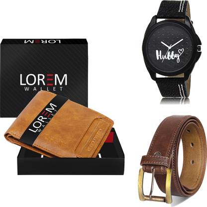 LOREM Belt, Wallet & Watch Combo