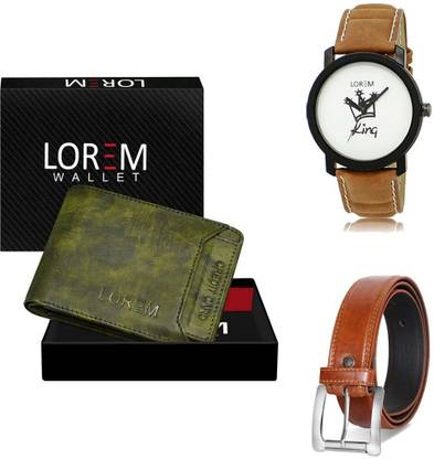 LOREM Belt, Wallet & Watch Combo