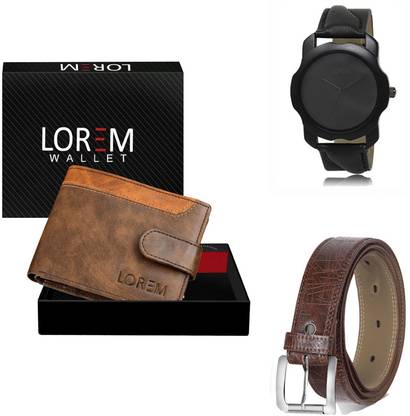 LOREM Belt, Wallet & Watch Combo
