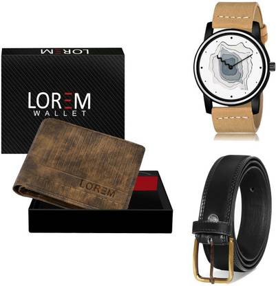 LOREM Belt, Wallet & Watch Combo