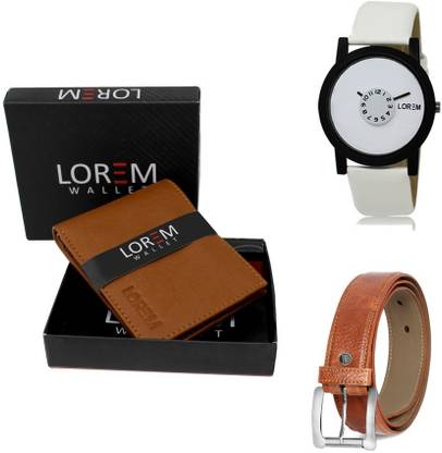 LOREM Belt, Wallet & Watch Combo