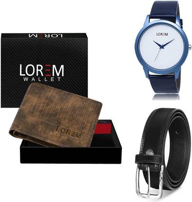 LOREM Belt, Wallet & Watch Combo