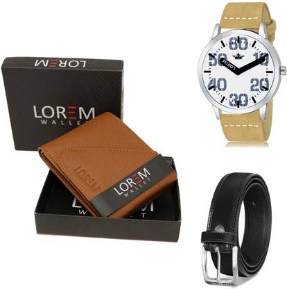 LOREM Belt, Wallet & Watch Combo